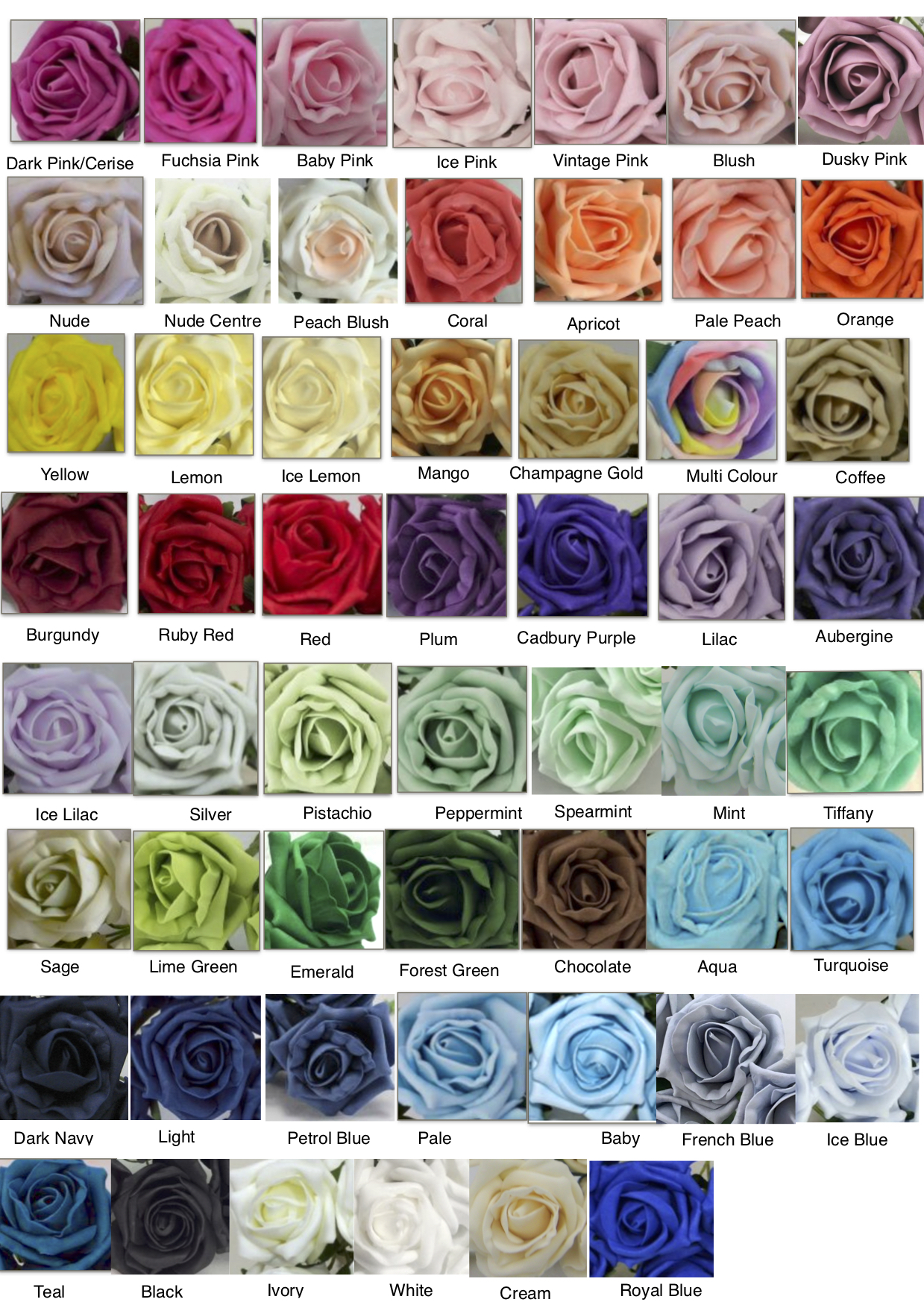 Rose Colour Chart